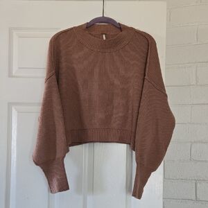 Free People Easy Street Crop Sweater in a brown hue Size XS